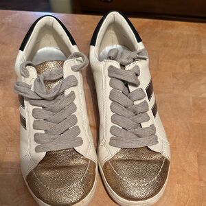 Dolce Vita White and Gold Sneakers